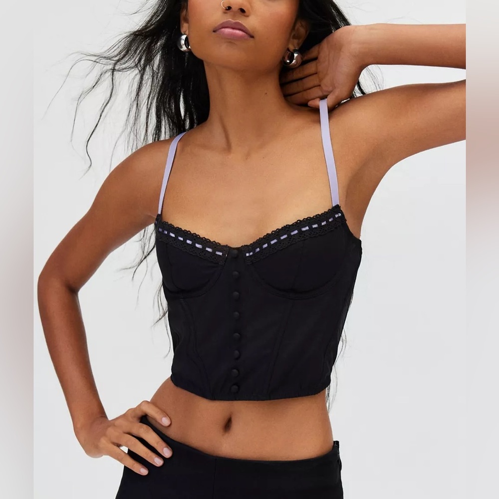 NWOT UO Out From Under Dehlia Ribbon Trim Corset Top